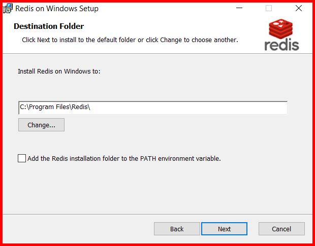 Picture showing the installation path of the redis agent